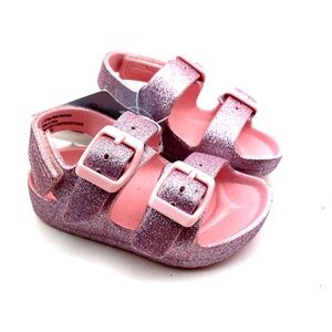 Baby Sandal Shoes Size 5 Girls Adjustable Strap Pink Glitter Summer Footwear Kid